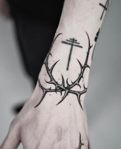 Freehand thorny branches Tattoo